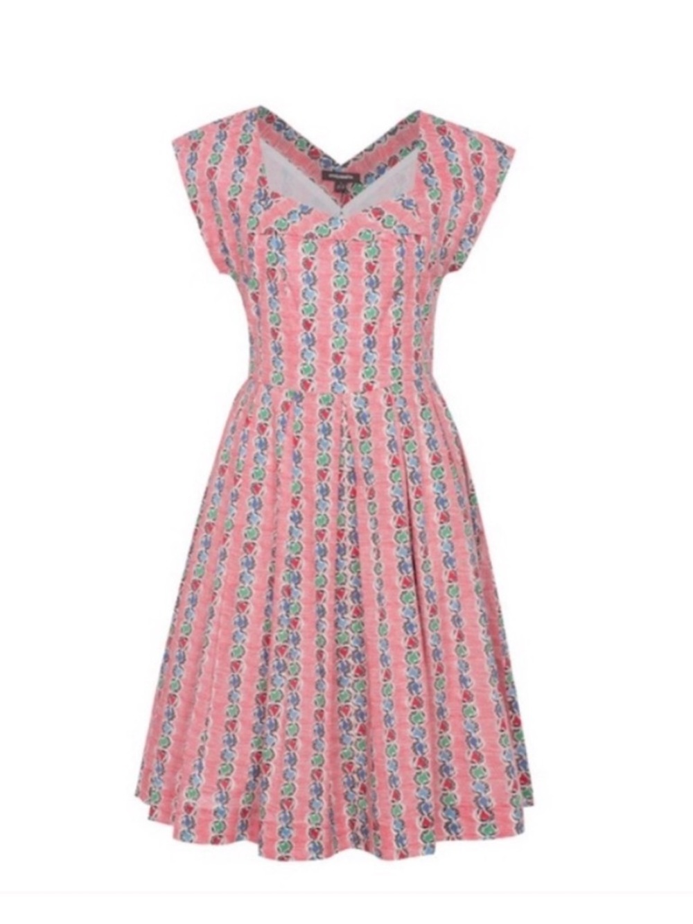 Vintage Pin Up Emily and Fin Marble Floral Fit & Flare Dress